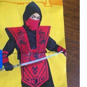 Teen Boys Red Ninja Costume - Size 14-16 NWT